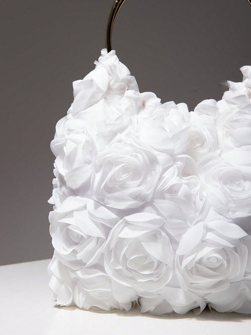 Exquisite Floral Bag For Women. White