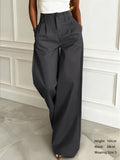 Women's Casual Spring Wide Leg Trousers. Grey